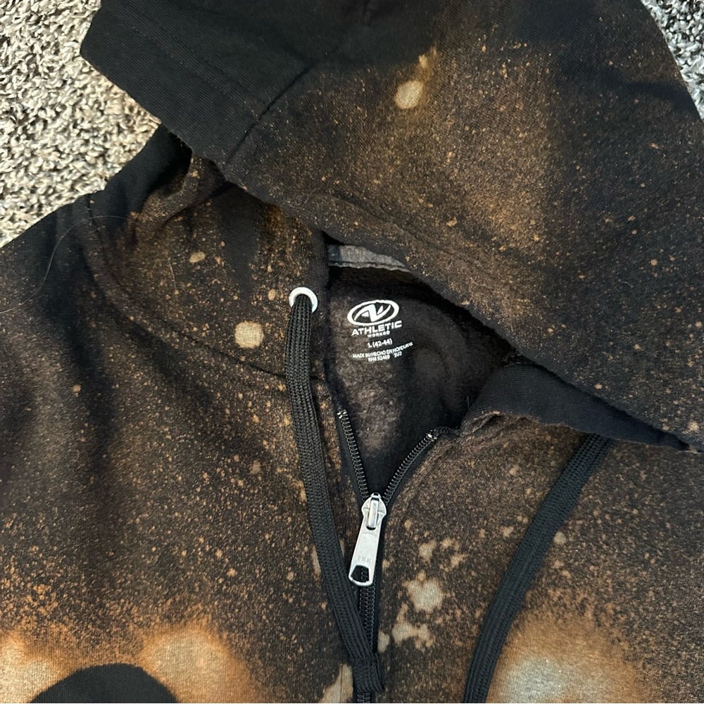 Unique Black and Brown Splatter Hoodie - Picture 3 of 4